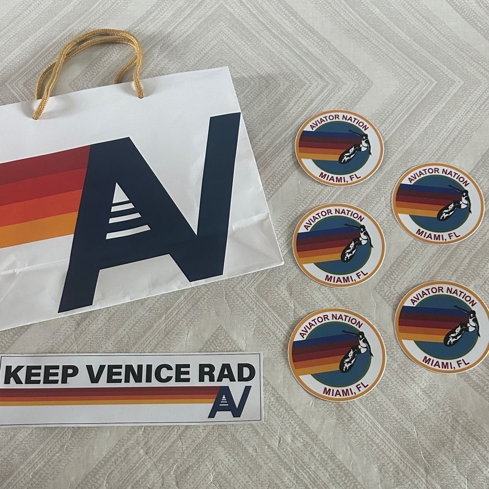 Aviator Nation Shopping Bag and Sticker Collection